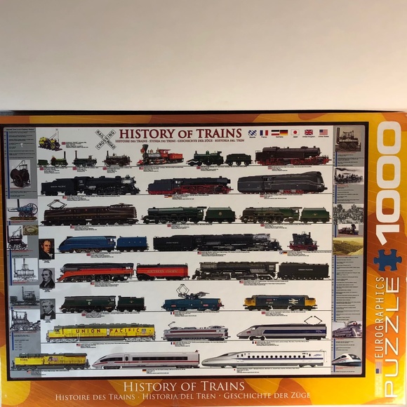 Eurographics "History of Trains" 1000 Pieces Jigsaw Puzzle - Picture 1 of 6